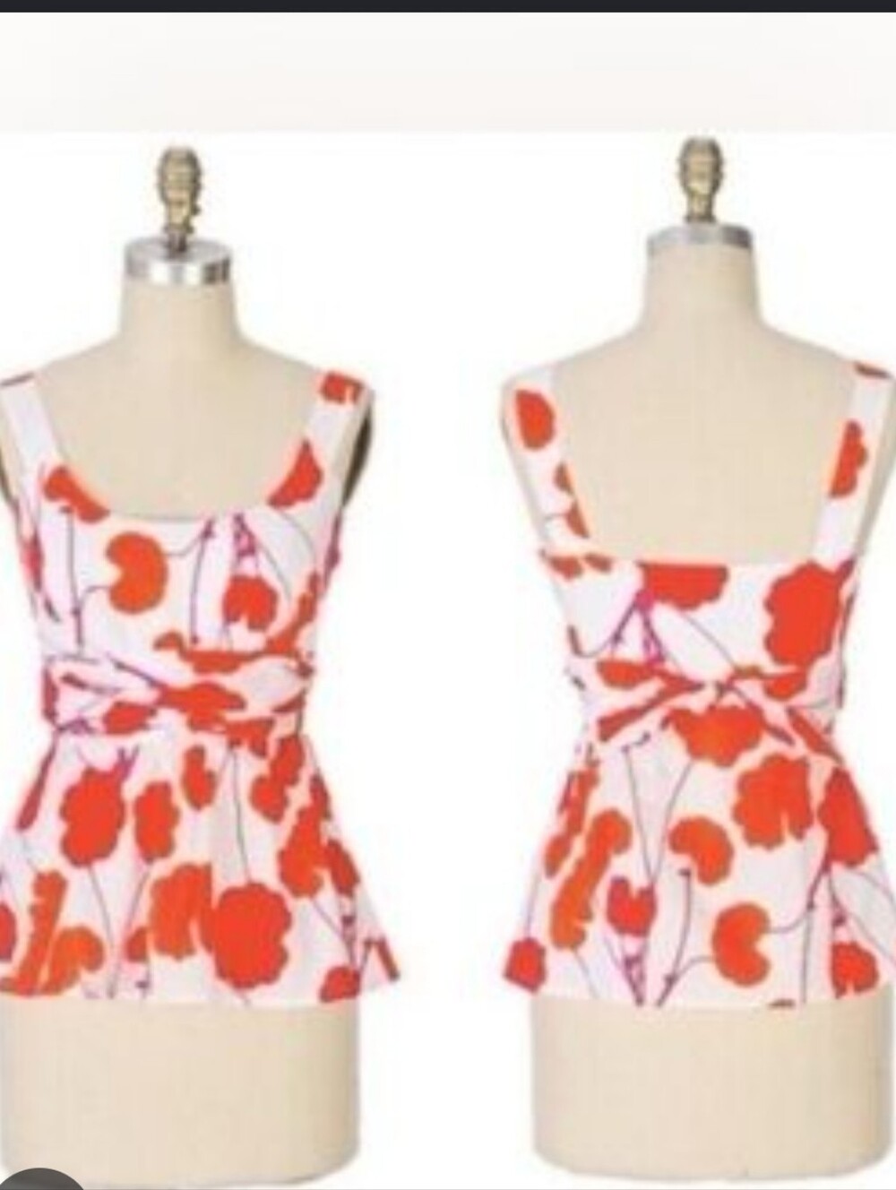 Anthropologie Made in Estonia Poppy Floral Empire Waist Cotton Blouse XS